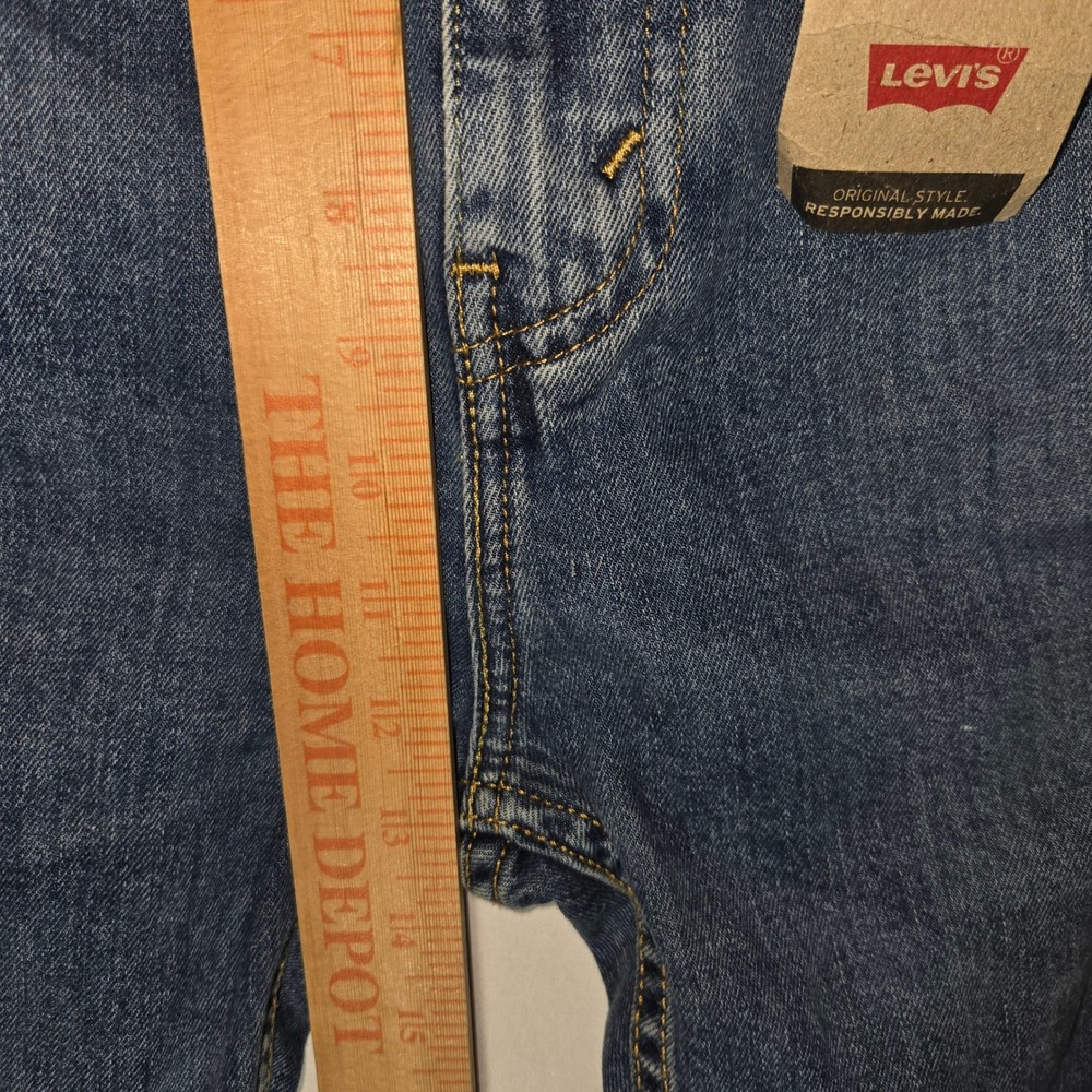 NEW Levis 505 Regular Fit Straight Leg Jeans Mens 40x30 Blue Denim Stretch - Picture 7 of 8
